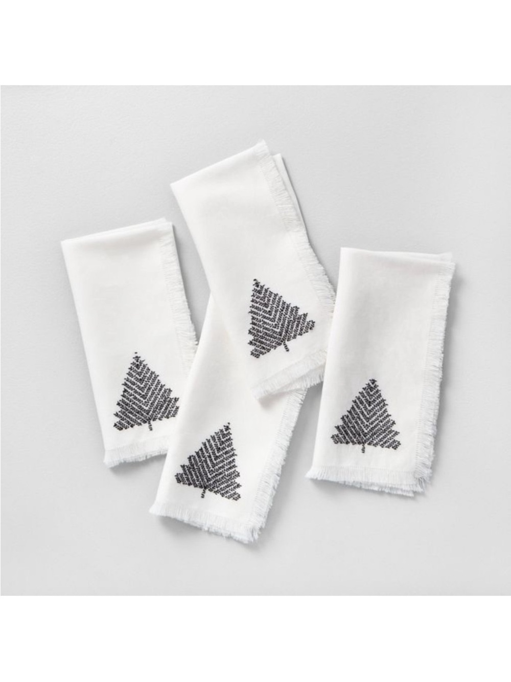 **Set of 4** Hearth &Hand with Magnolia Christmas Tree Embroidered Cloth Napkins